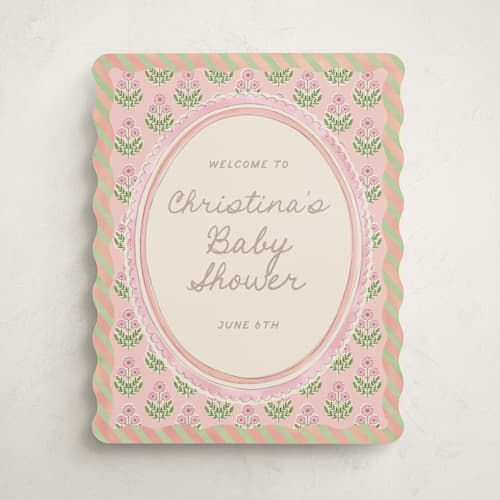 This is a poppy baby shower decorations with standard by Creo Study called botanical maximalism printing on premium sign board in 16x20