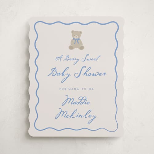 This is a waterfall baby shower decorations with standard by Kelly Watkins called so beary cute printing on premium sign board in 16x20