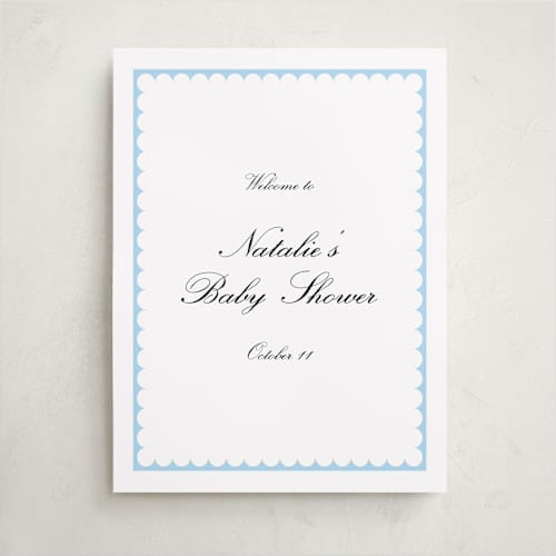 This is a sky baby shower decorations with standard by Catherine Culvenor called sweetly scalloped printing on premium sign board in 18x24