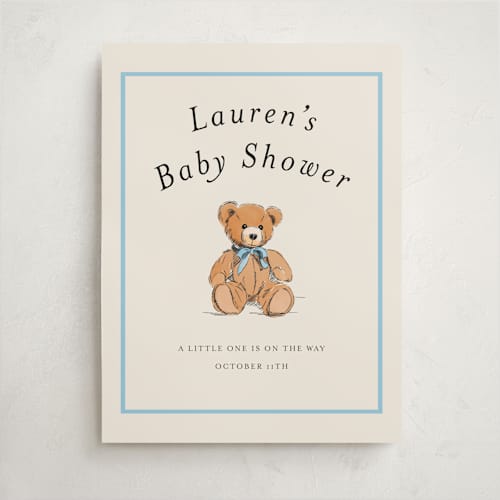 This is a frost baby shower decorations with standard by Becky Nimoy called antique teddy bear printing on premium sign board in 18x24
