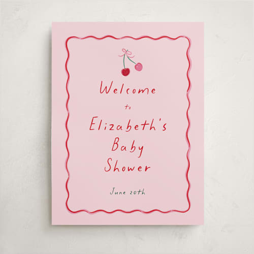 This is a cherry pie baby shower decorations with standard by Erin German called cherry sweet printing on premium sign board in 18x24