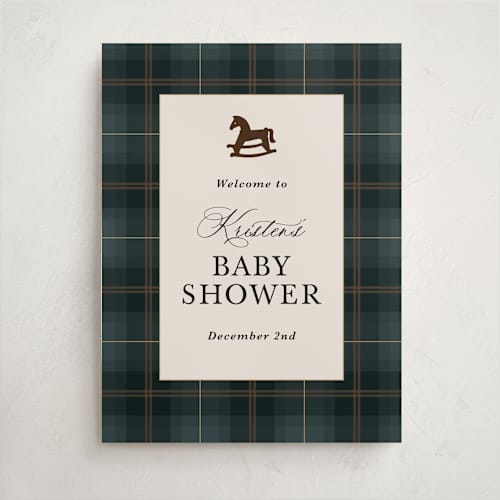 This is a juniper baby shower decorations with standard by Kate Ahn called wesley printing on premium sign board in 18x24