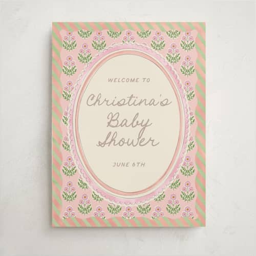 This is a poppy baby shower decorations with standard by Creo Study called botanical maximalism printing on premium sign board in 18x24