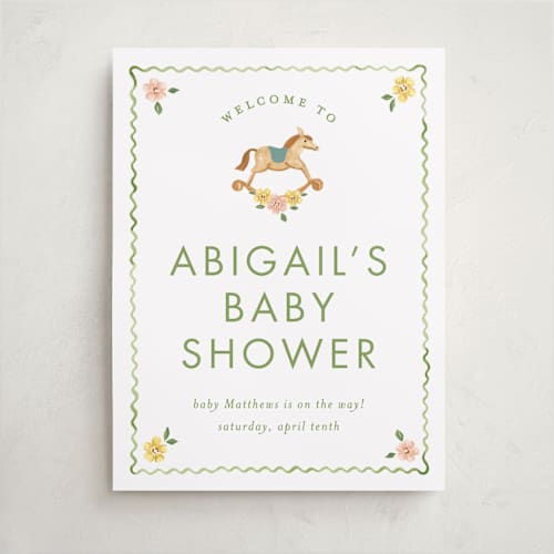 This is a leaf baby shower decorations with standard by Sarah Knight called wave printing on premium sign board in 18x24