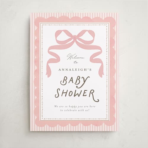 This is a blush baby shower decorations with standard by Itsy Belle Studio called fia printing on premium sign board in 18x24