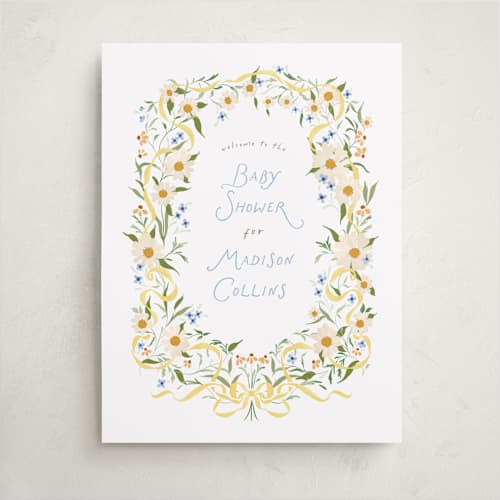 This is a sunshine baby shower decorations with standard by Erin L. Wilson called daisy chain printing on premium sign board in 18x24