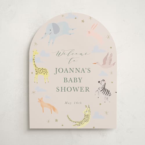 This is a sand baby shower decorations with standard by Hannah Williams called little wild one printing on premium sign board in 18x24