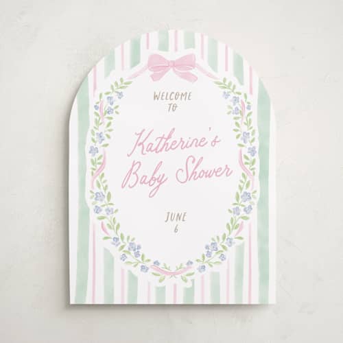 This is a cupcake baby shower decorations with standard by Creo Study called little fleur printing on premium sign board in 18x24