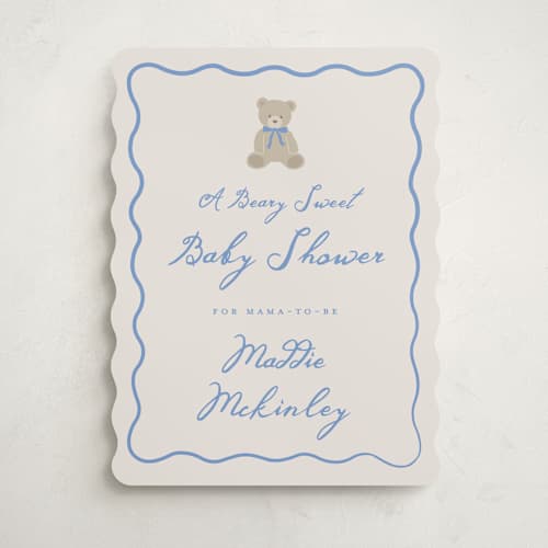 This is a waterfall baby shower decorations with standard by Kelly Watkins called so beary cute printing on premium sign board in 18x24