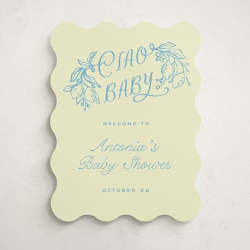 This is a lemonade baby shower decorations with standard by Pati Cascino called ciao baby printing on premium sign board in 18x24