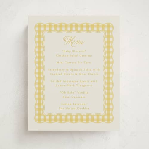 This is a lemonade baby shower decorations with standard by Brianne Larsen called scalloped gingham printing on doublethick in 8x10