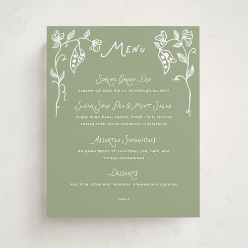 This is a lilac baby shower decorations with standard by Leah Bisch called sweet pea printing on doublethick in 8x10