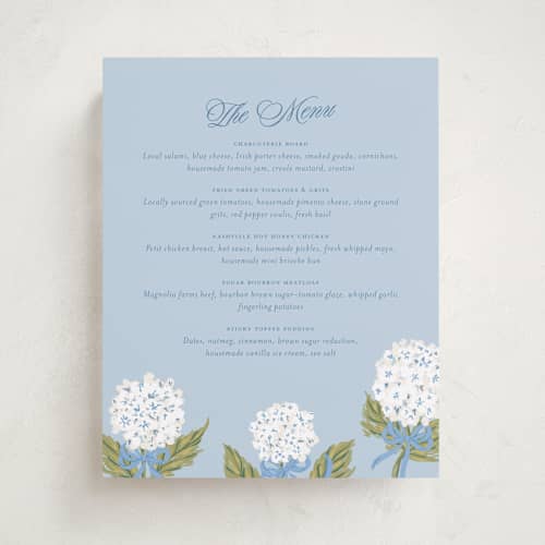 This is a bluebell baby shower decorations with standard by Jackie Crawford called hydrangea bow bouquets printing on doublethick in 8x10