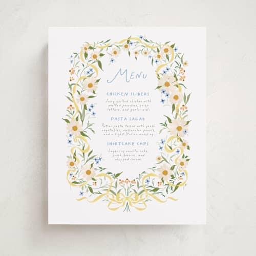 This is a sunshine baby shower decorations with standard by Erin L. Wilson called daisy chain printing on doublethick in 8x10