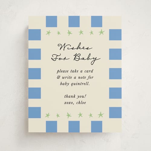 This is a lime baby shower decorations with standard by Jackie Crawford called petit pomodoro printing on doublethick in 8x10