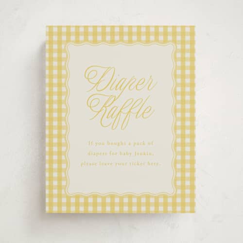 This is a lemonade baby shower decorations with standard by Brianne Larsen called scalloped gingham printing on doublethick in 8x10