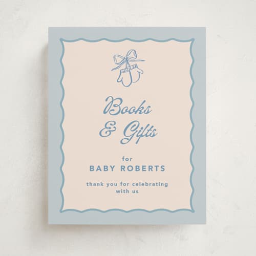 This is a frost baby shower decorations with standard by Creo Study called après ski printing on doublethick in 8x10