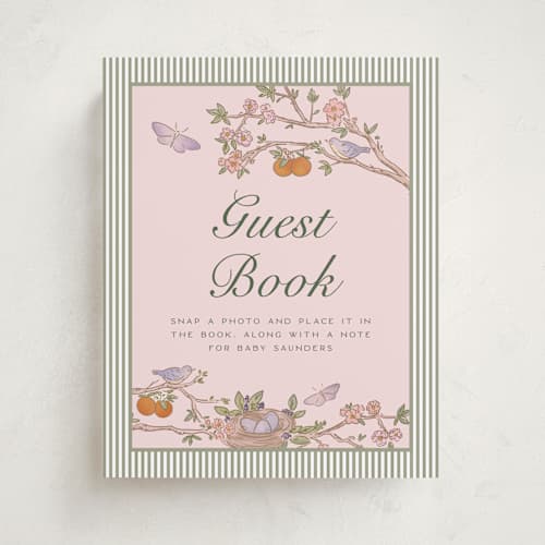This is a petal baby shower decorations with standard by Jenna Holcomb called bird and bough printing on doublethick in 8x10