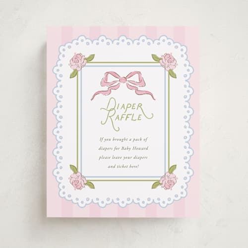 This is a peony baby shower decorations with standard by Holton Art and Design called floral & lace baby shower printing on doublethick in 8x10