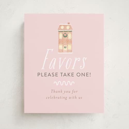 This is a blush baby shower decorations with standard by Itsy Belle Studio called gingerbread village printing on doublethick in 8x10