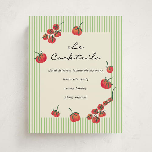 This is a lime baby shower decorations with standard by Jackie Crawford called petit pomodoro printing on doublethick in 8x10