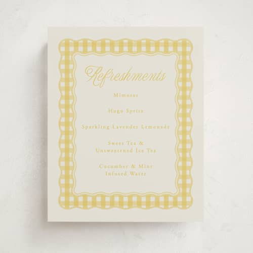 This is a lemonade baby shower decorations with standard by Brianne Larsen called scalloped gingham printing on doublethick in 8x10