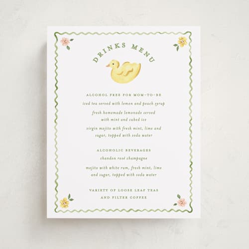 This is a leaf baby shower decorations with standard by Sarah Knight called wave printing on doublethick in 8x10