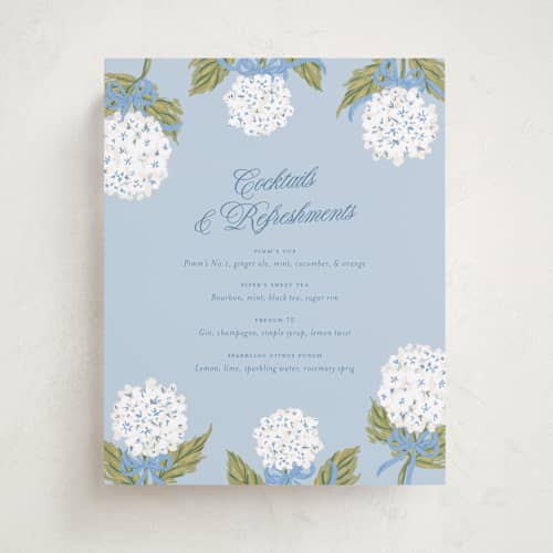 This is a bluebell baby shower decorations with standard by Jackie Crawford called hydrangea bow bouquets printing on doublethick in 8x10