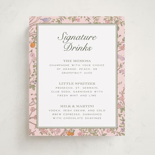 This is a petal baby shower decorations with standard by Jenna Holcomb called bird and bough printing on doublethick in 8x10