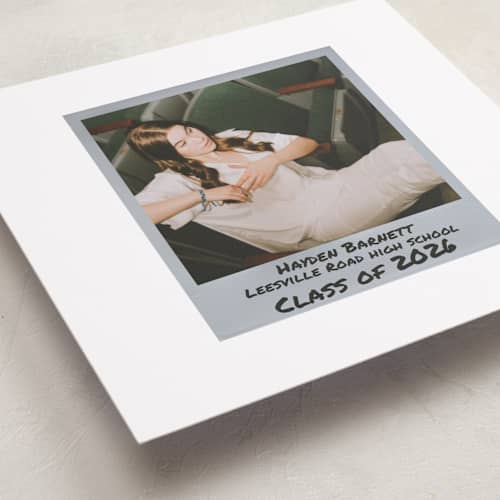 This is a noir graduation announcements with standard by Cleghorn Creative called photo snap + penned names printing on recycled smooth signature in standard