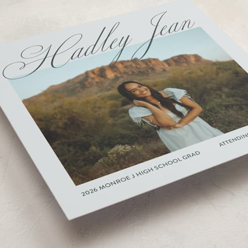 This is a ocean graduation announcements with standard by Hannah Fox called framed name printing on recycled smooth signature in standard