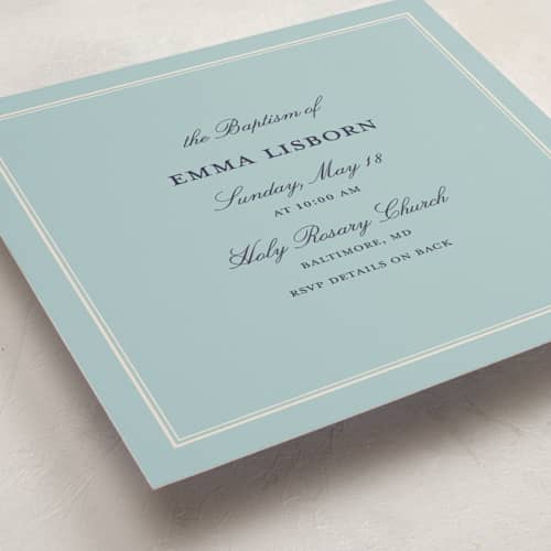 This is a canard baptism and christening announcements with standard by Ani Somi called lisborn printing on signature in standard