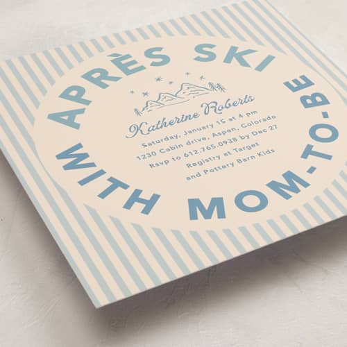 This is a frost baby shower invitations with standard by Creo Study called après ski printing on signature in standard