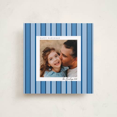 This is a cerulean hanukkah cards with standard by Morgan Kendall called newport printing on recycled smooth signature in standard