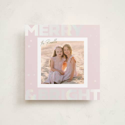This is a winter rose gloss press holiday cards with gloss press by Jenna Holcomb called glossy printing on recycled smooth signature in standard