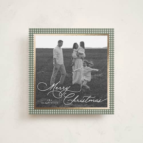 This is a forest foil pressed holiday cards with foil pressed by Tamara Hilje called allegro printing on recycled smooth signature in square