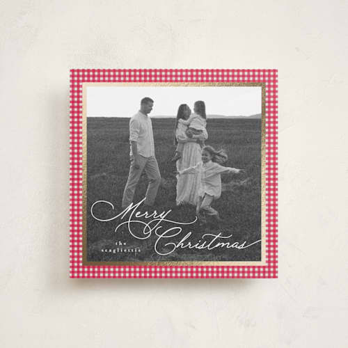 This is a apples foil pressed holiday cards with foil pressed by Tamara Hilje called allegro printing on recycled smooth signature in square