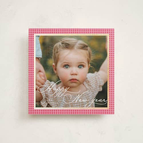 This is a gumdrops foil pressed holiday cards with foil pressed by Tamara Hilje called allegro printing on recycled smooth signature in square