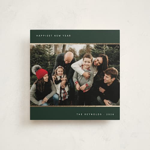 This is a pine foil pressed holiday cards with foil pressed by Dana Duricekova called minimal lines printing on recycled smooth signature in square