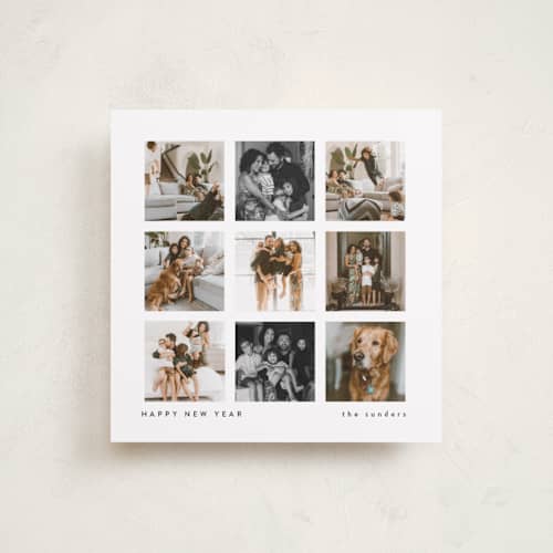 This is a snow holiday photo cards with standard by Lucrecia Caporale called the keepsake grid printing on recycled smooth signature in square