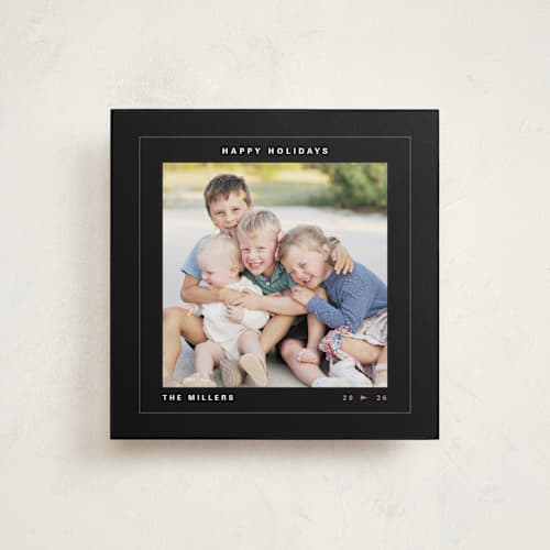This is a midnight holiday photo cards with standard by Bethan called kodak printing on recycled smooth signature in square