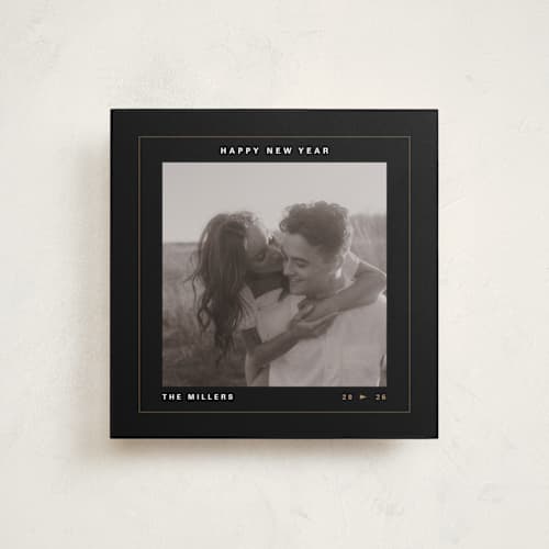 This is a midnight holiday photo cards with standard by Bethan called kodak printing on recycled smooth signature in square