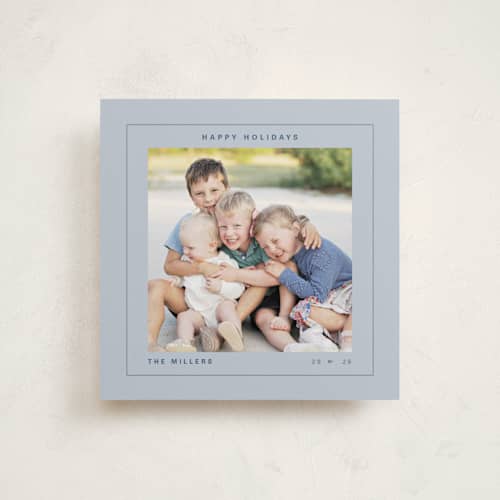 This is a ice holiday photo cards with standard by Bethan called kodak printing on recycled smooth signature in square