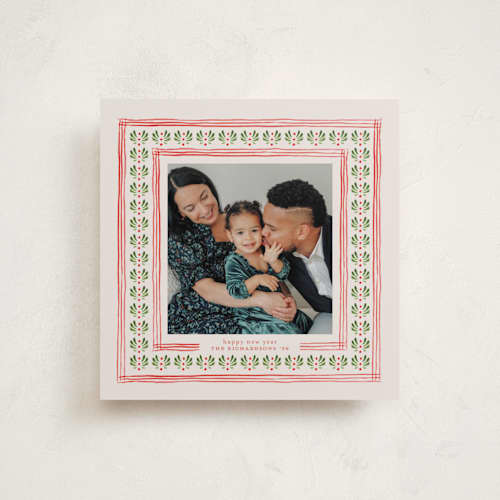 This is a santa holiday photo cards with standard by Claudia Orengo called little details printing on recycled smooth signature in square