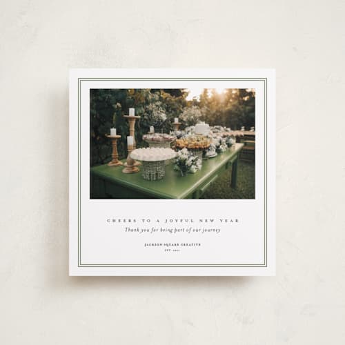This is a pine holiday photo cards with standard by Adelyn T. called imora printing on recycled smooth signature in square