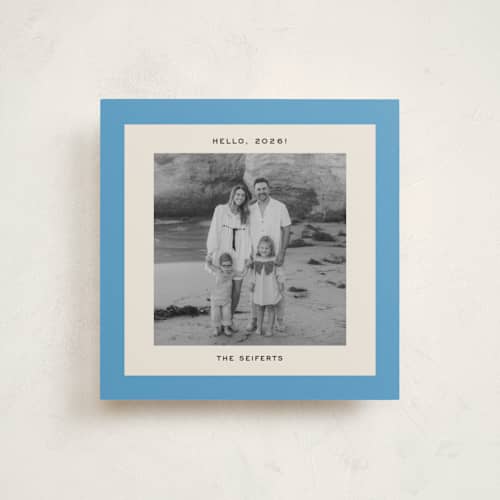 This is a lake holiday photo cards with standard by Megan Davis called rhode printing on recycled smooth signature in square