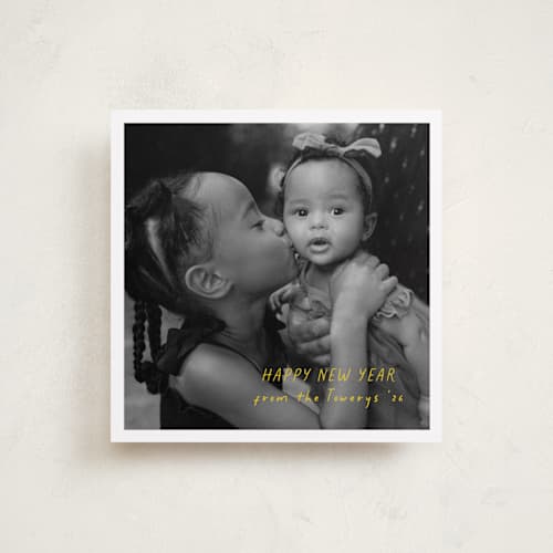 This is a lemon holiday photo cards with standard by Morgan Kendall called postcard printing on recycled smooth signature in square