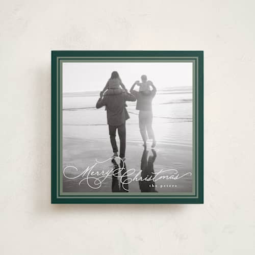 This is a forest holiday photo cards with standard by Tamara Hilje called goldie printing on recycled smooth signature in square