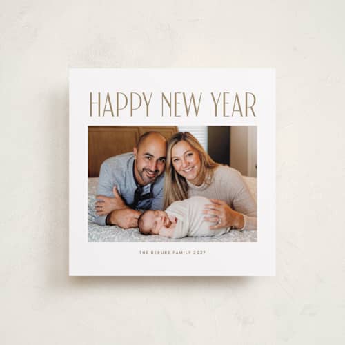 This is a snow holiday photo cards with standard by Angela Garrick called simple printing on recycled smooth signature in square