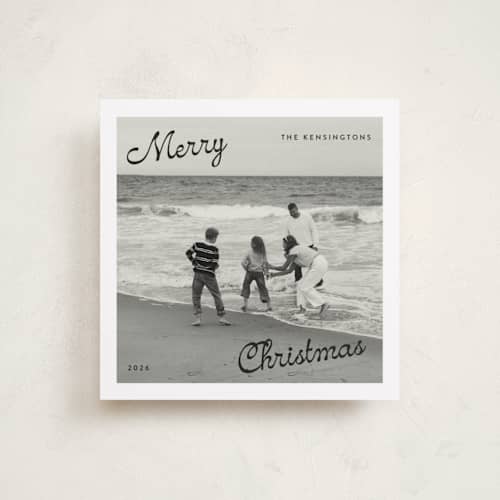 This is a coal holiday photo cards with standard by Lucrecia Caporale called forme & type printing on recycled smooth signature in square